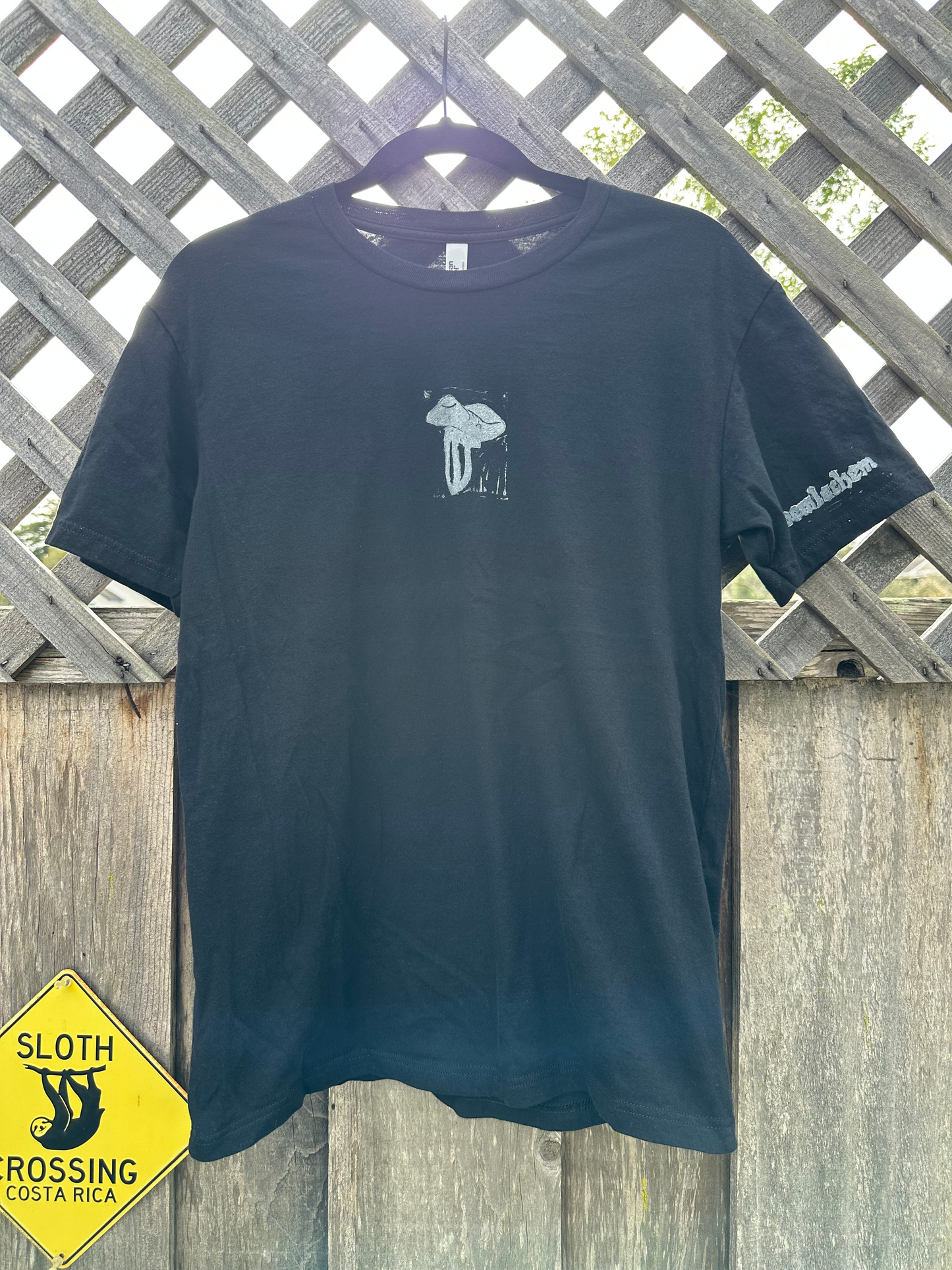 black american apparel short sleeve with mushroom