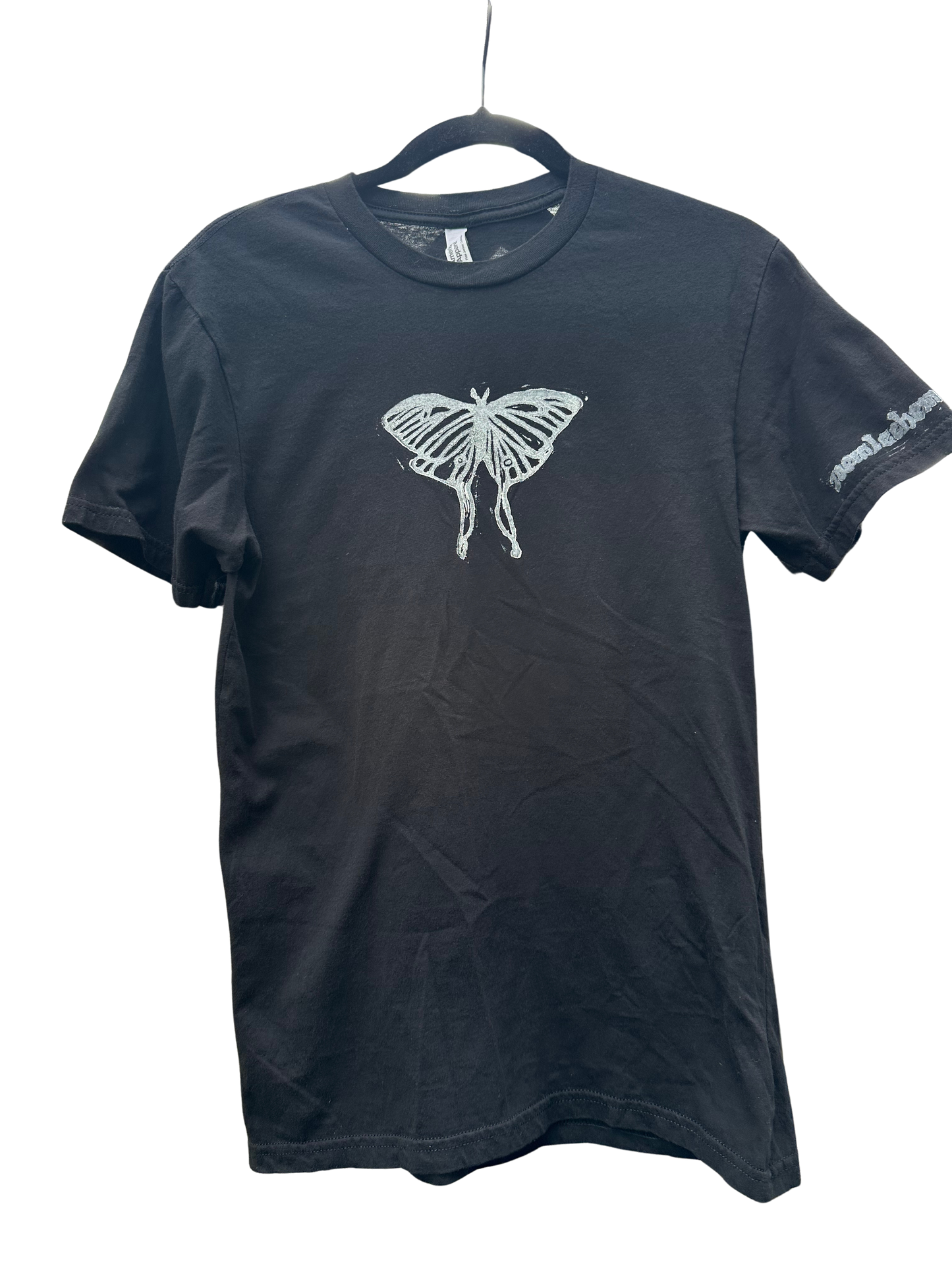 black american apparel short sleeve with luna moth