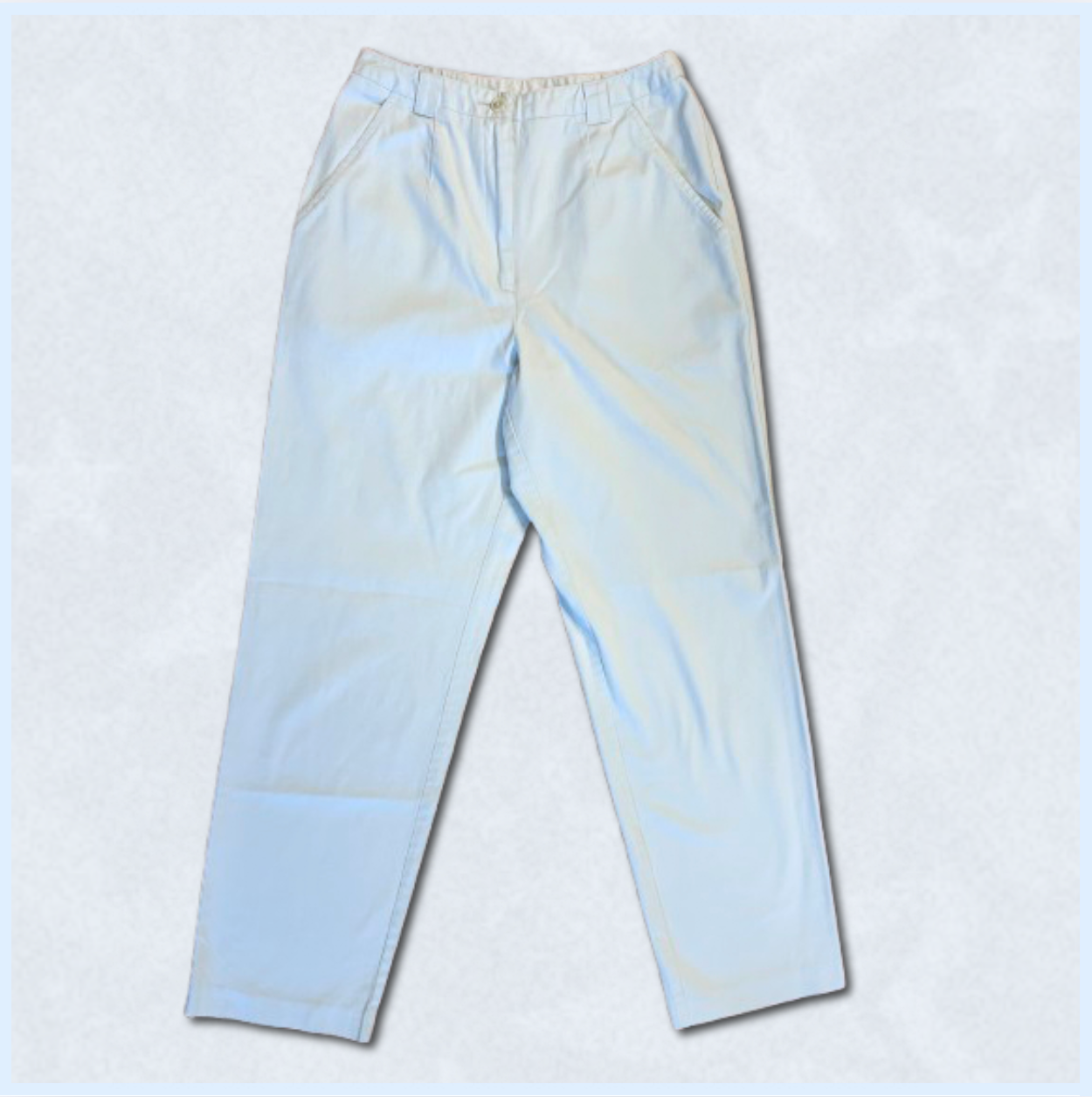 light blue business-casual pants