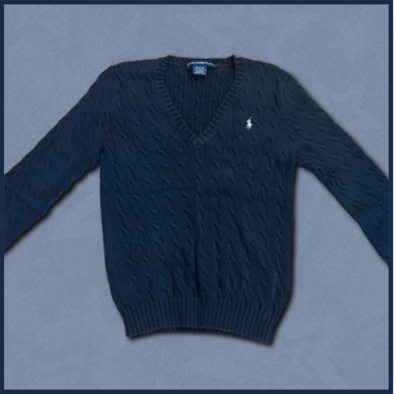navy blue ralph lauren v-neck sweater