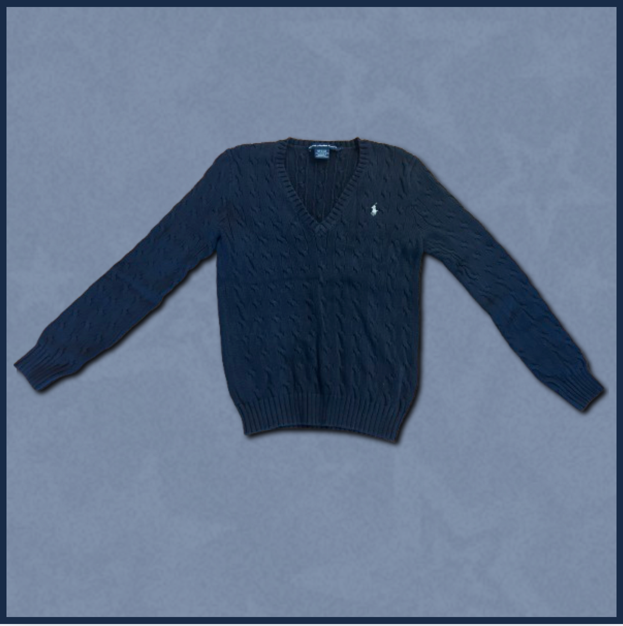 navy blue ralph lauren v-neck sweater