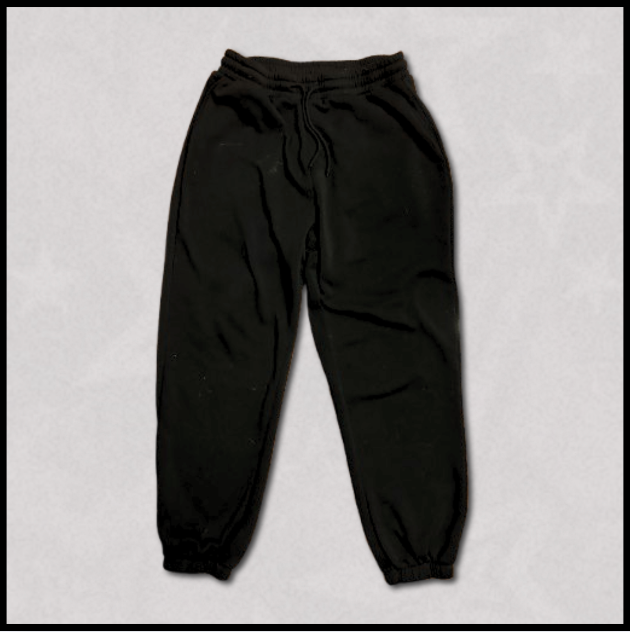 plain black cuffed joggers