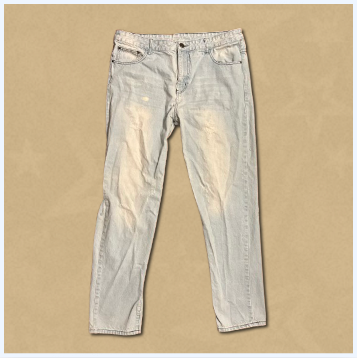 light wash slightly distressed jeans