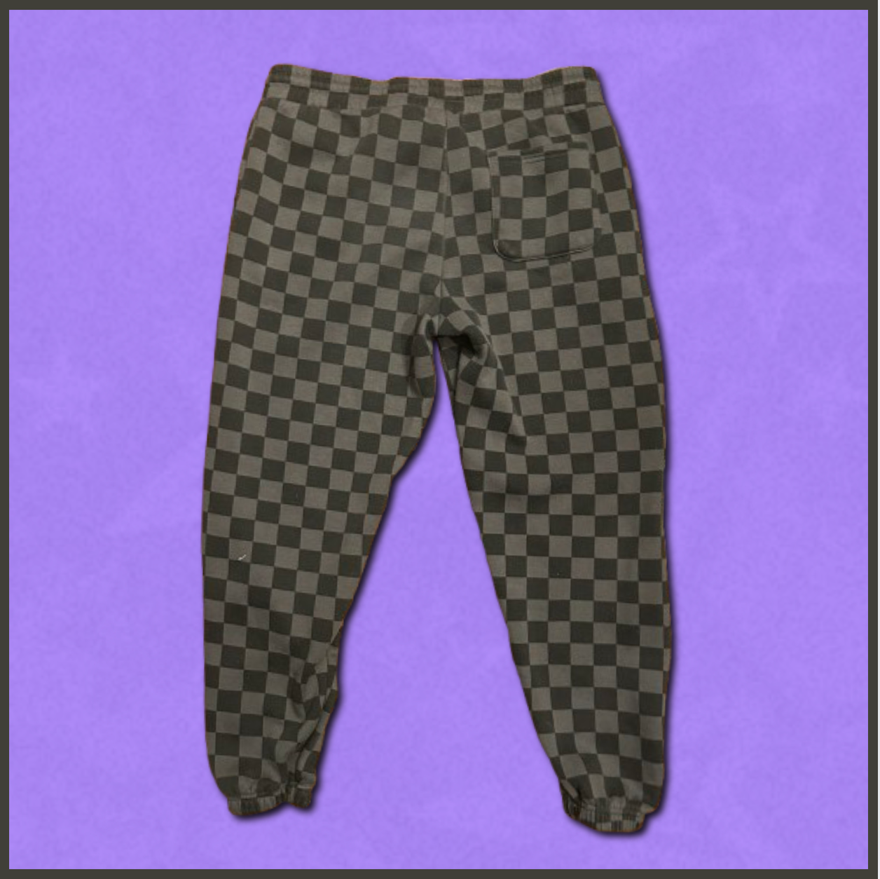 dark/light gray checkered joggers