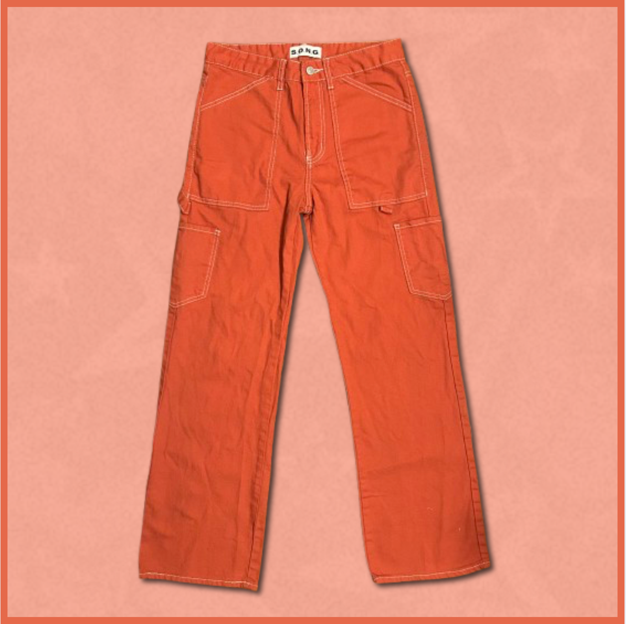 red-ish orange cargo pants