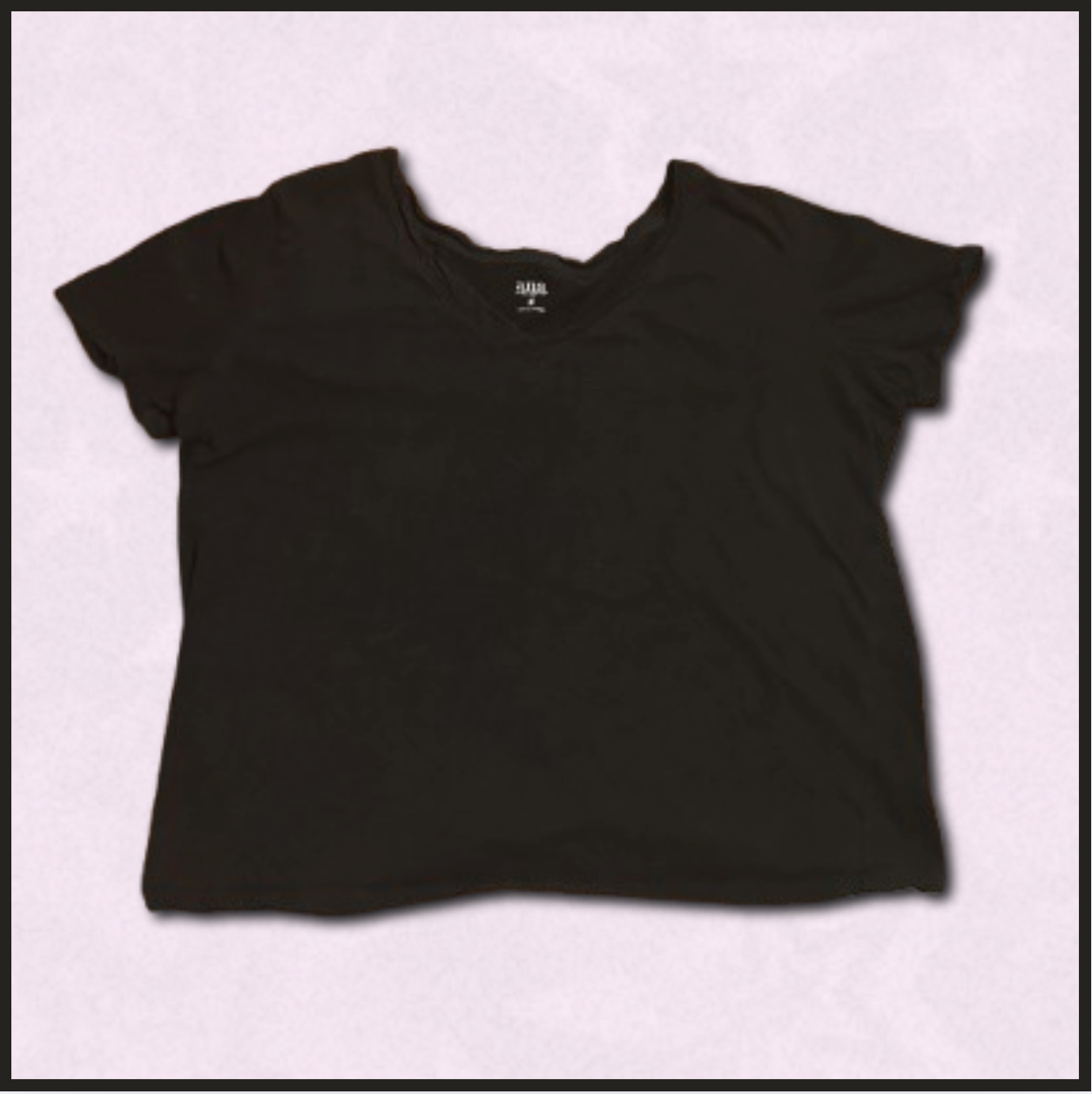 plain black longer cropped tee