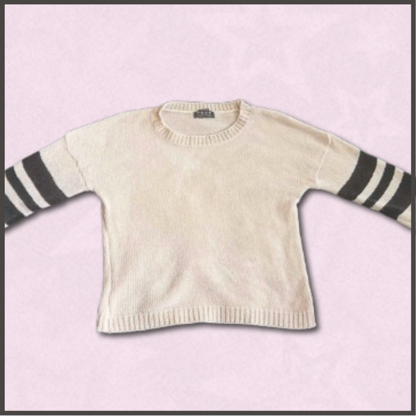 soft off-white + black sweater