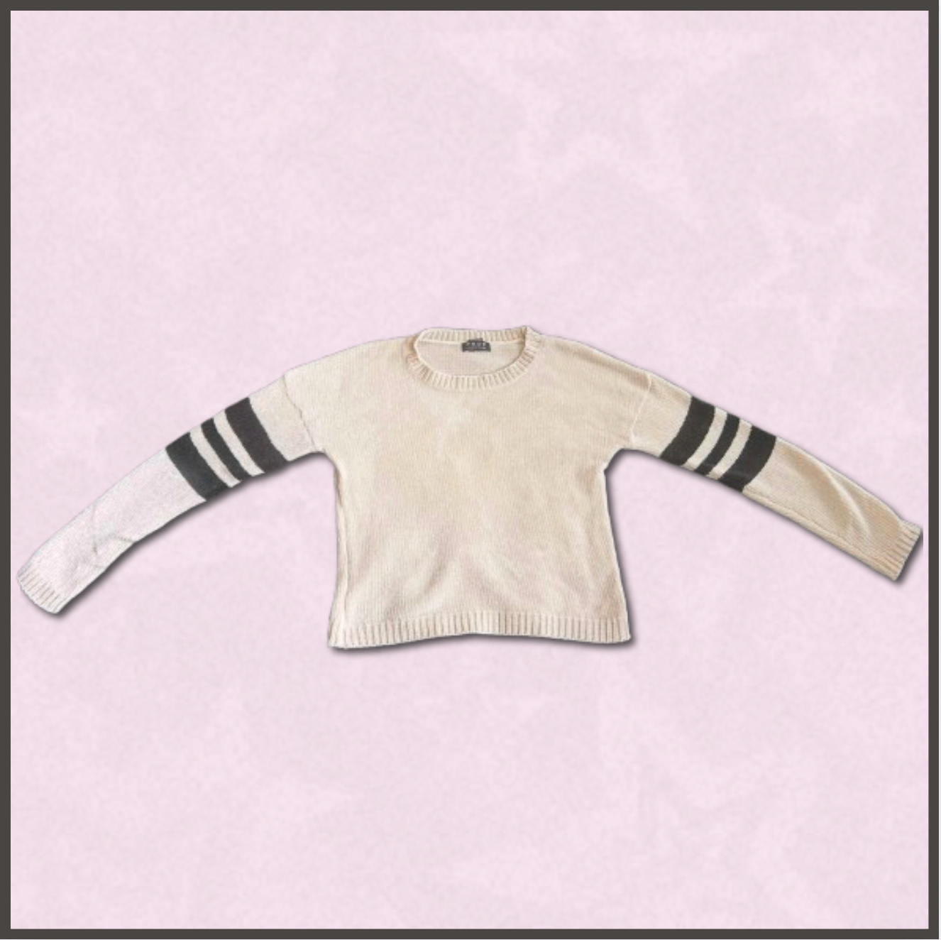 soft off-white + black sweater