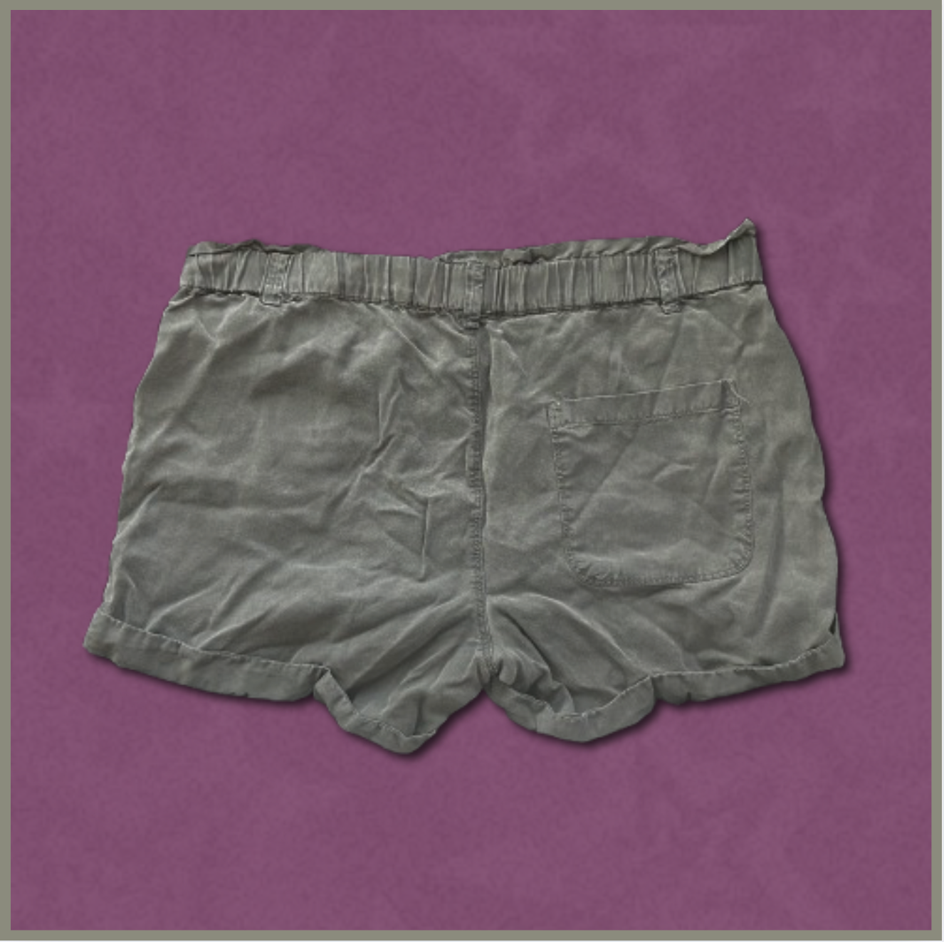 greenish-gray shorts with rugged design