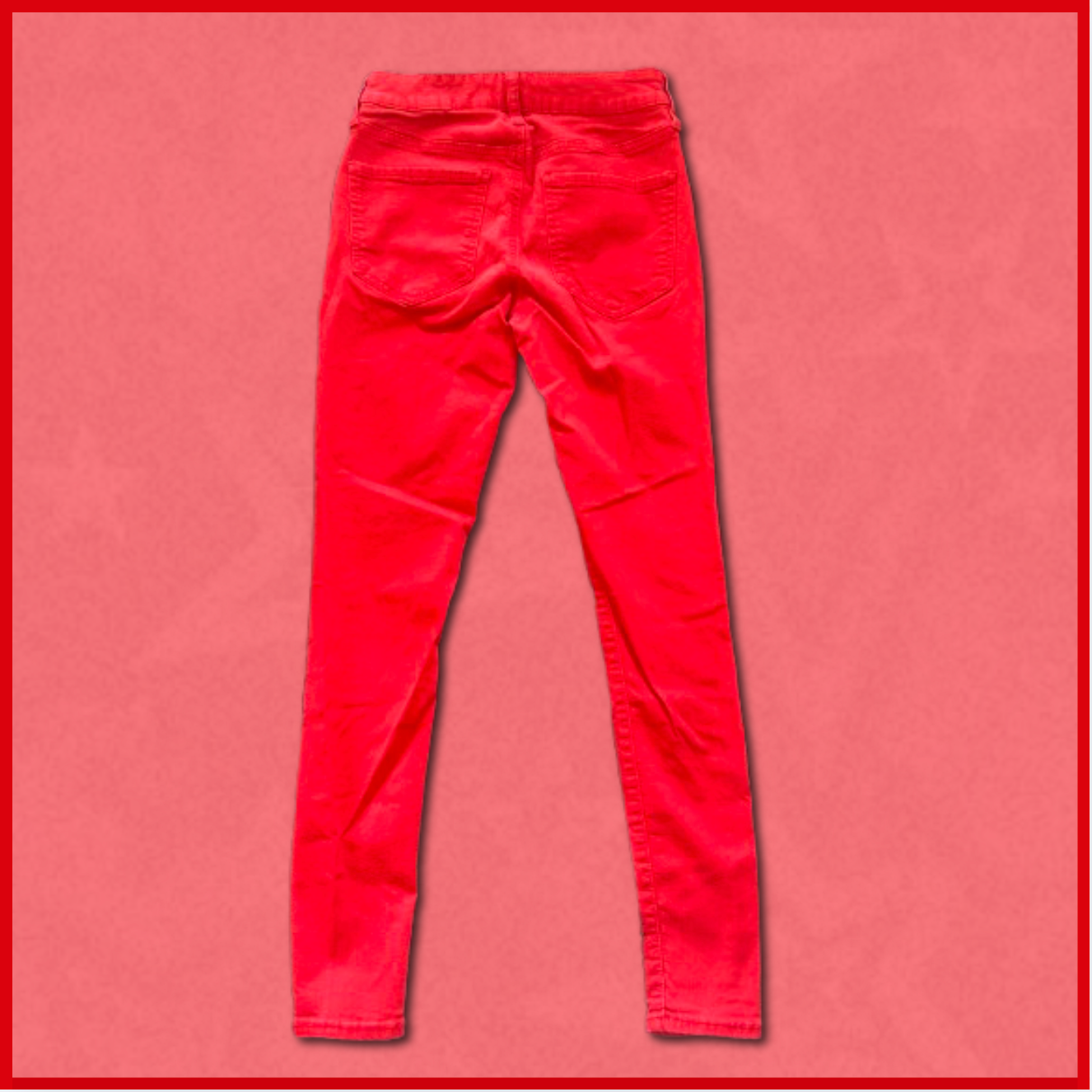 red low rise jeggings