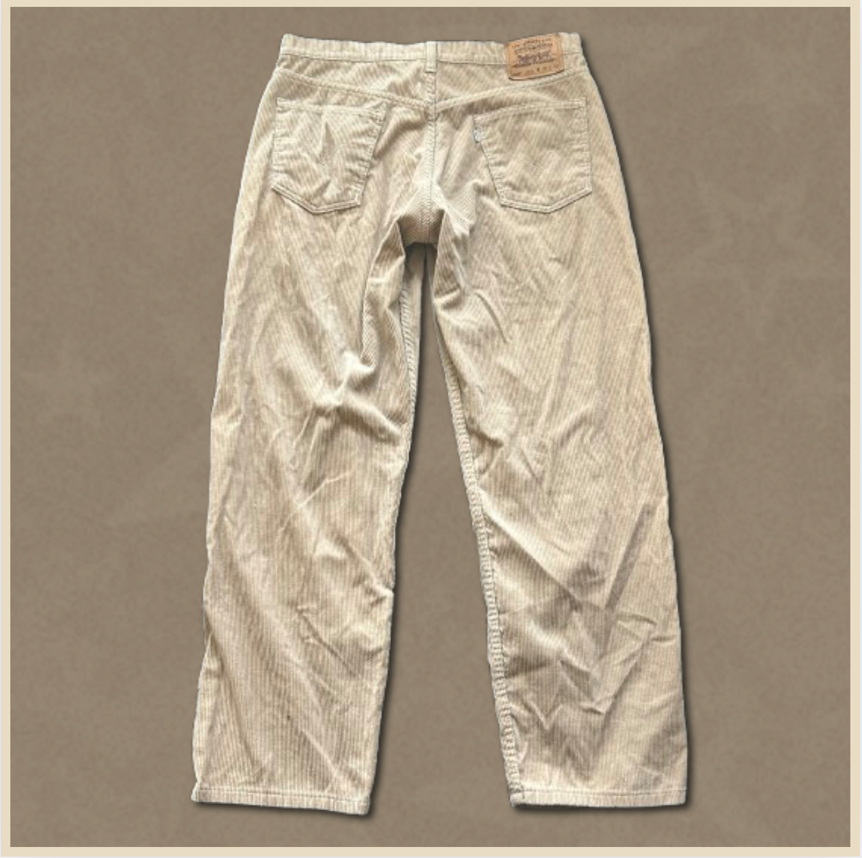 beige levi loose fit wide leg pants