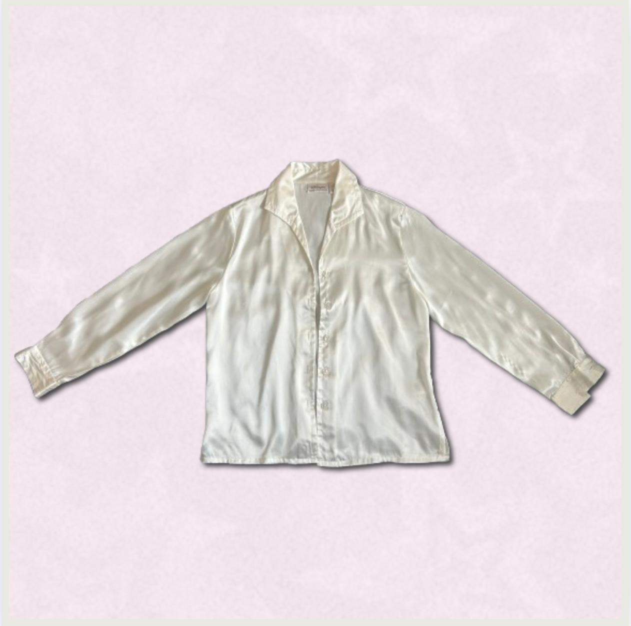 white sleek button-up top