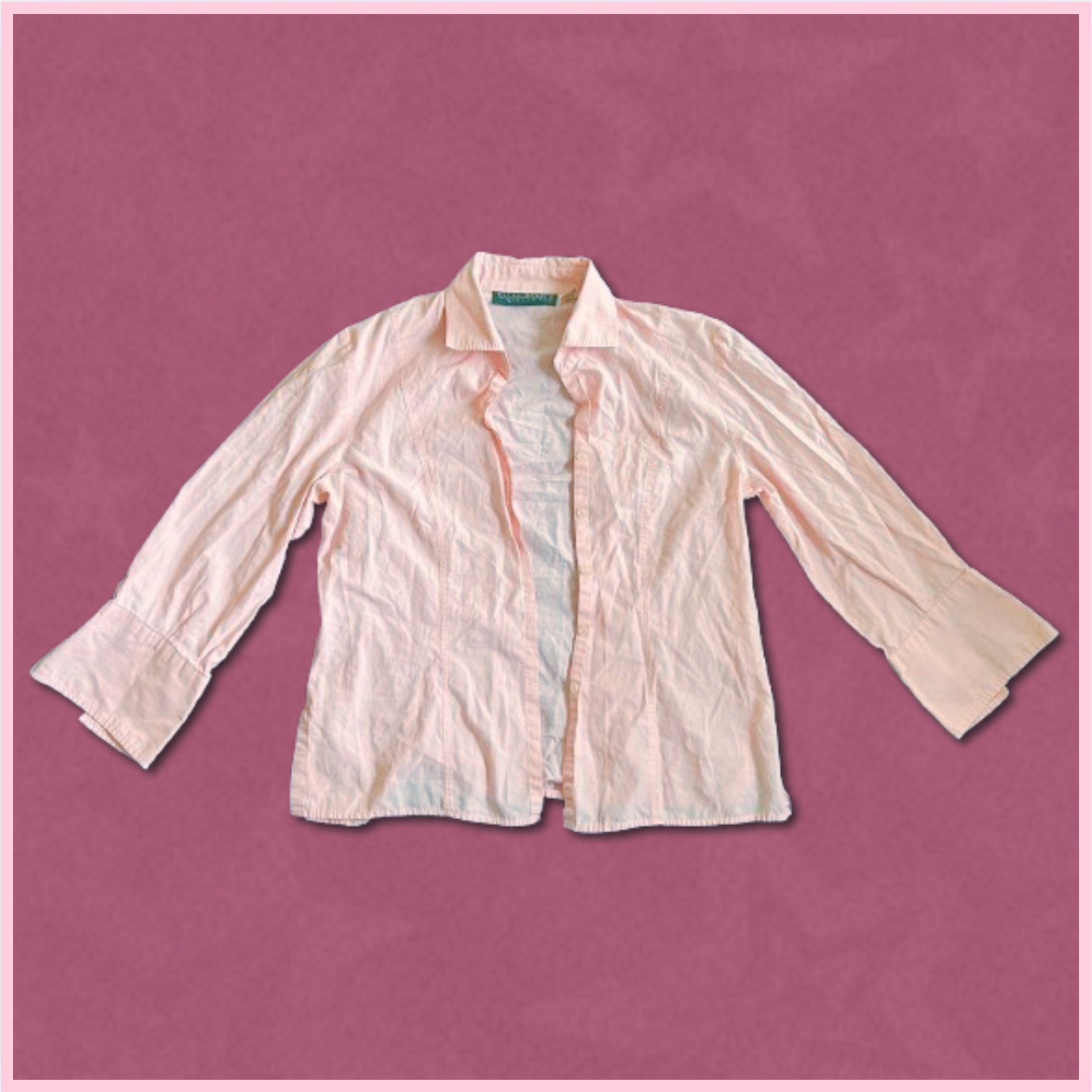 light pink button-up top