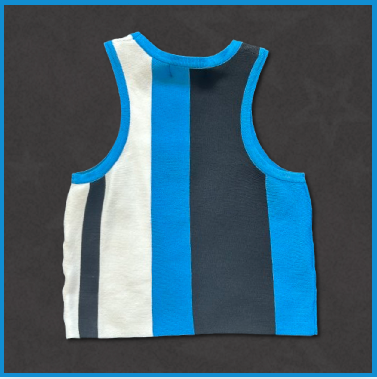 blue/black/white "cider" cropped tank