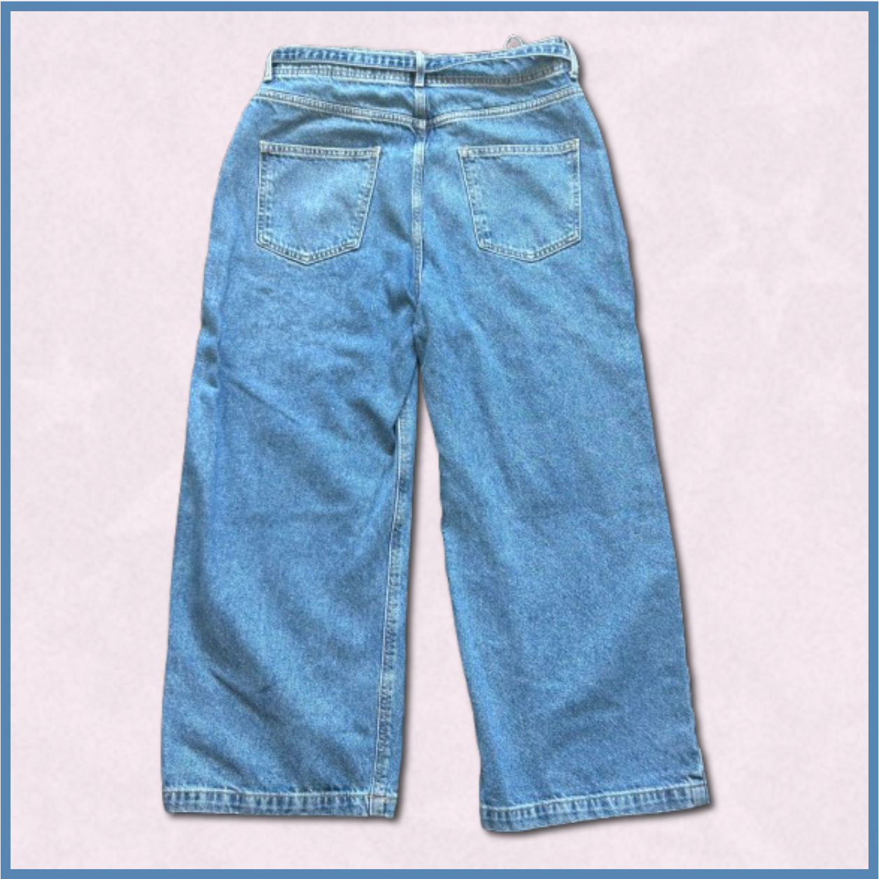 oversized jeans with denim belt design