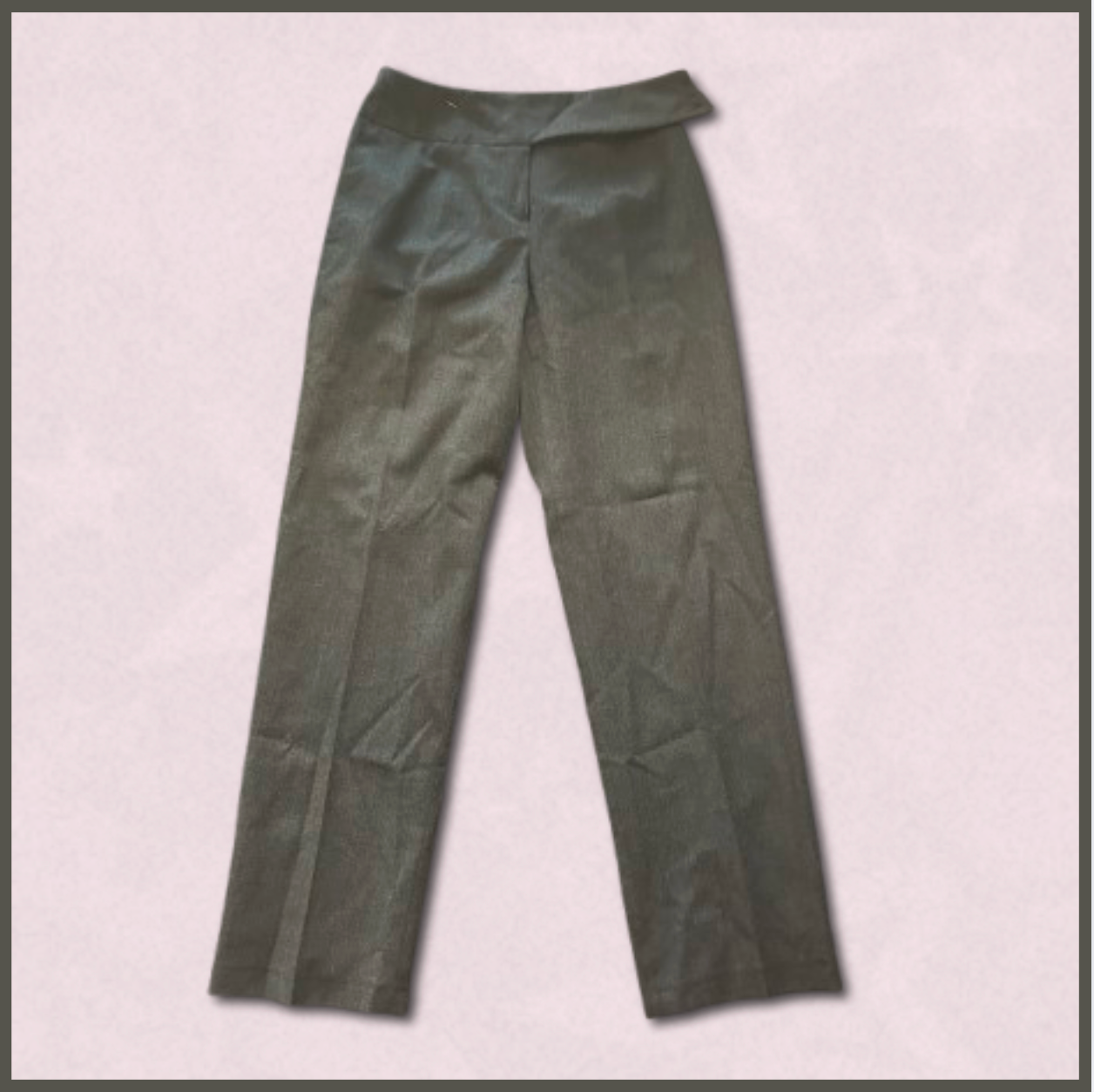 dark gray business pants with belt design