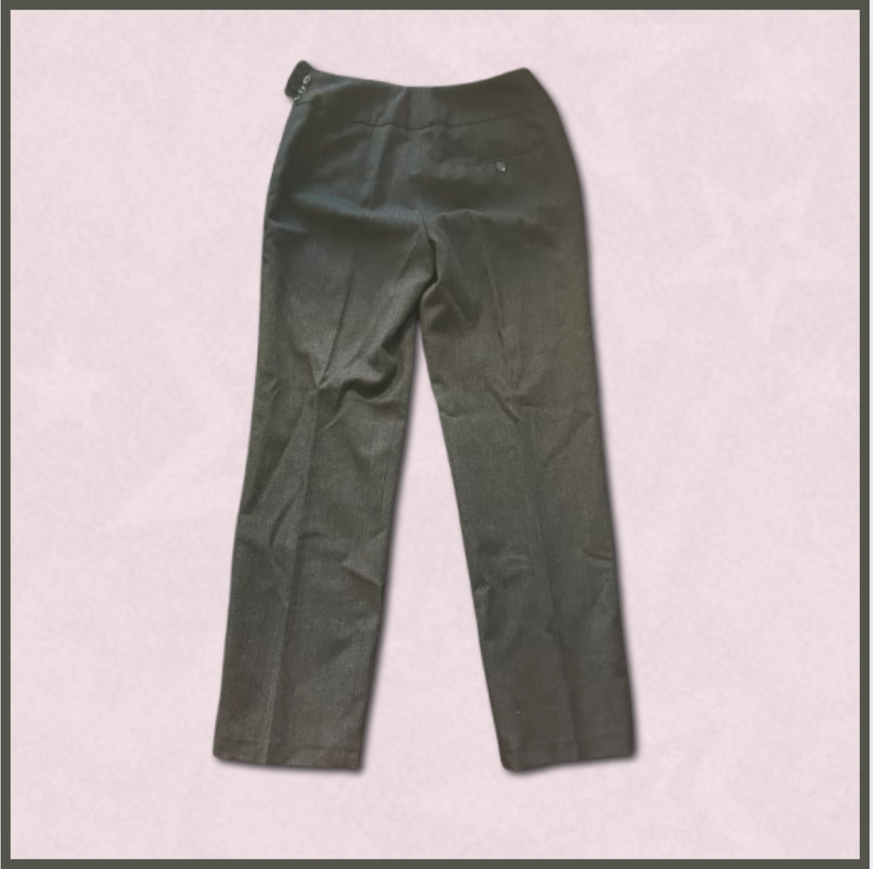 dark gray business pants with belt design
