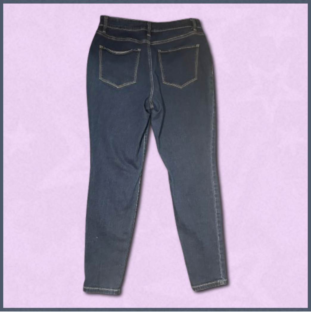 dark-wash slimmer-fitting jeans
