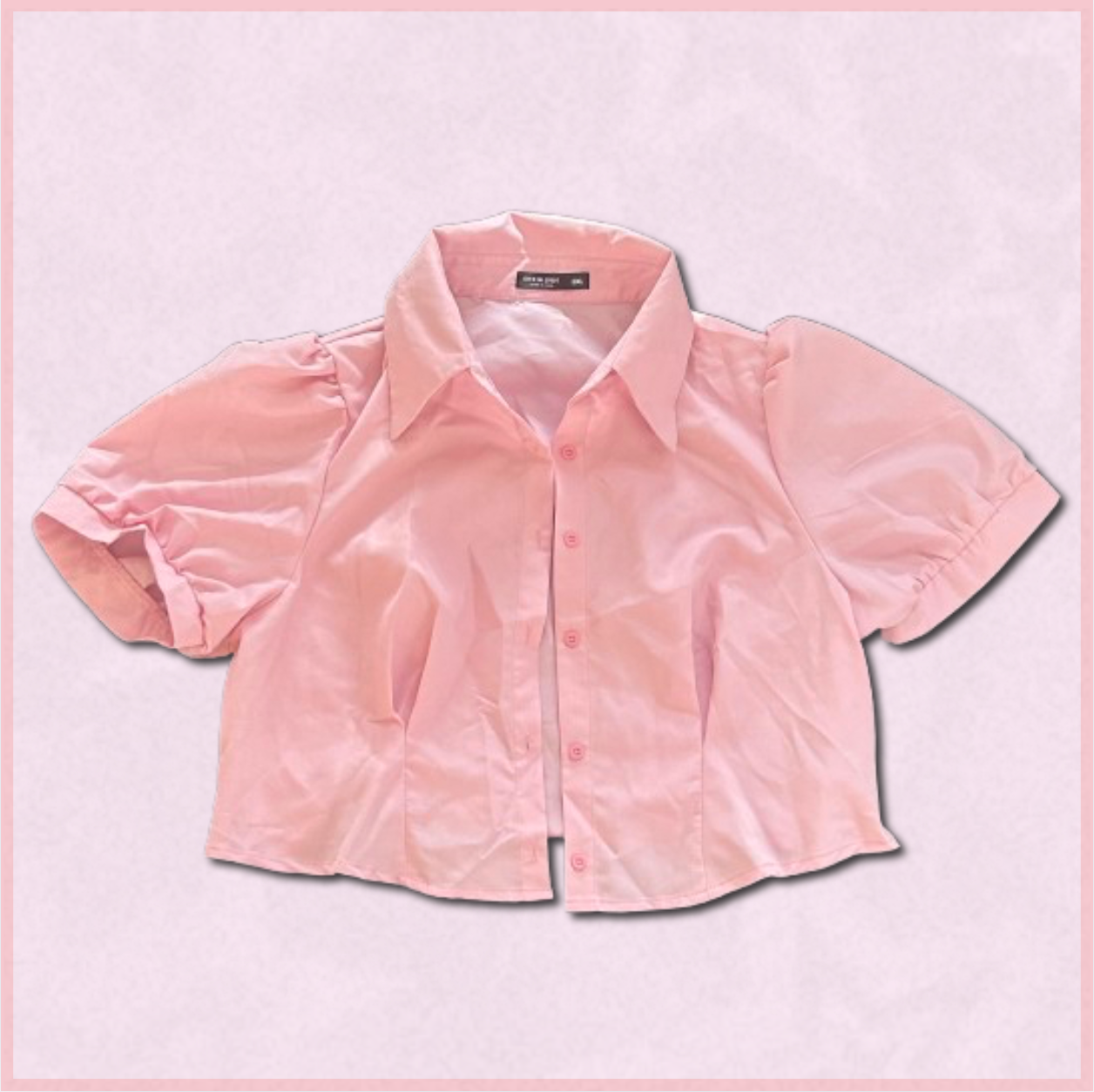 light pink cropped collared top