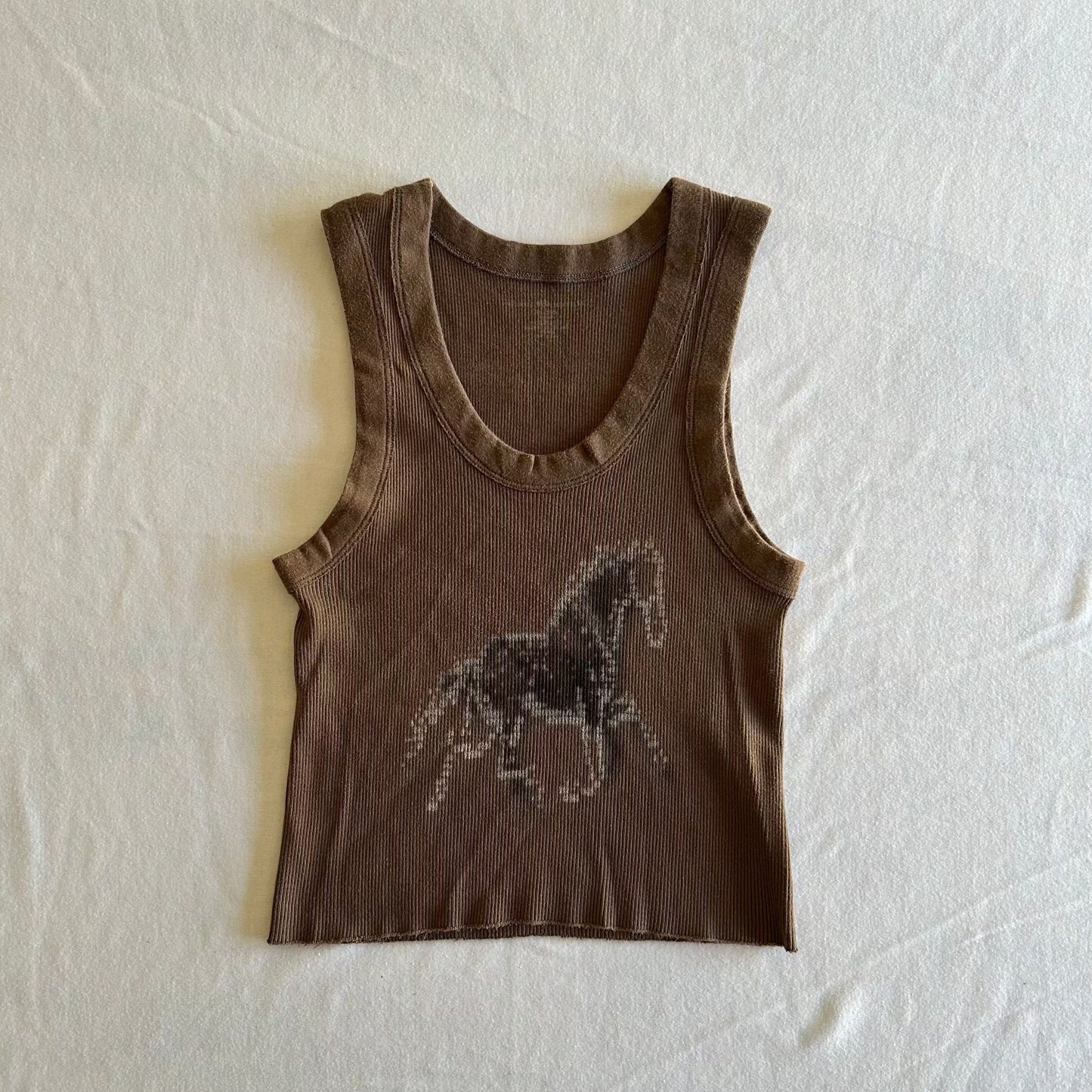 Brown Horse Print Tank