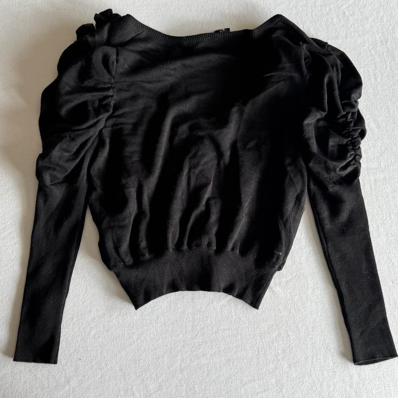 BEBE Rosette Black Cardigan