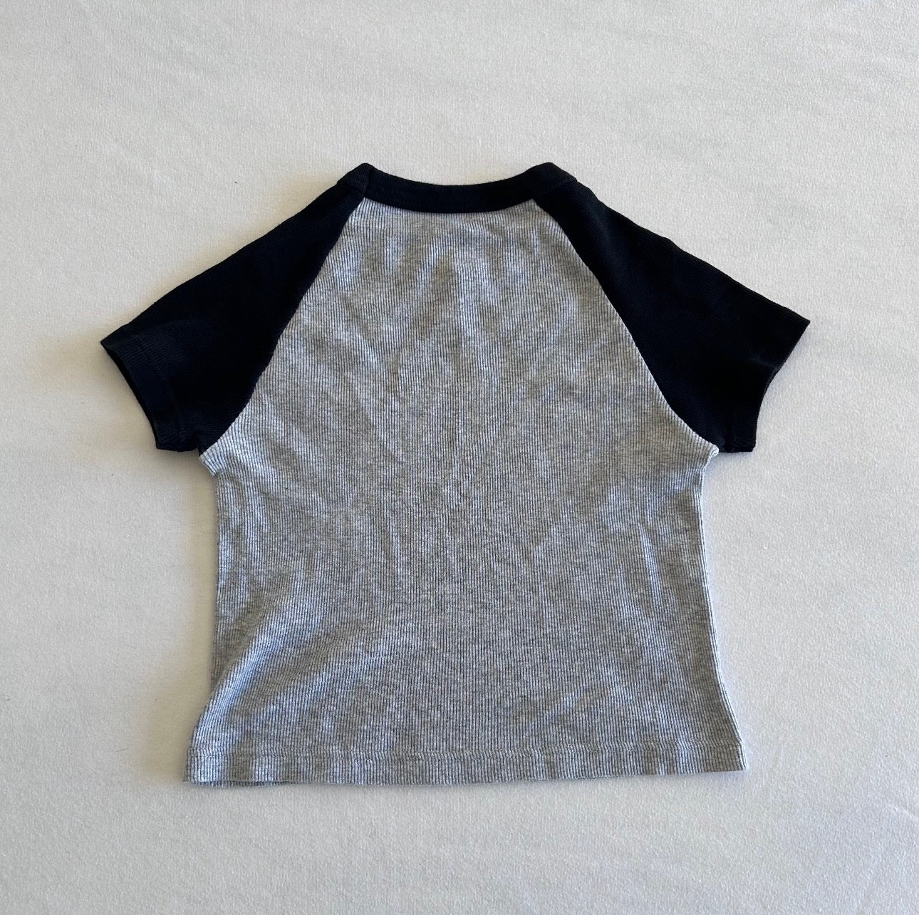 Skull Print Baseball Style Baby Tee