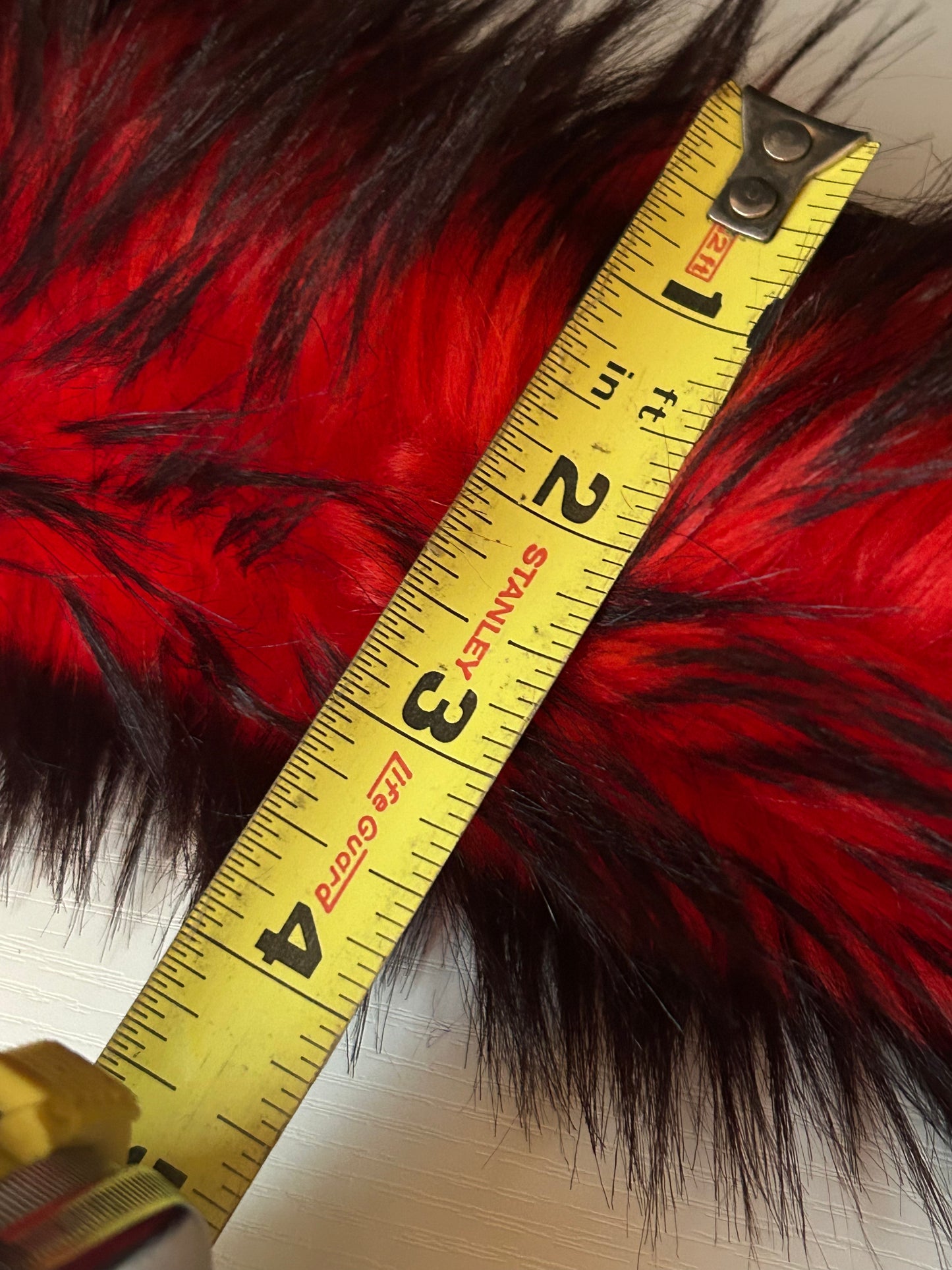 Faux Fur 3PM Clothing Red & Black Keychain Tails