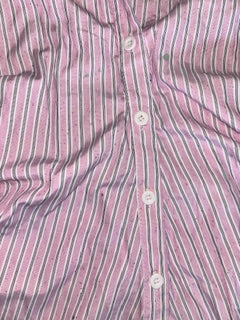 Pink Stripped Babydoll Collared Button Up