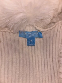 White Fur Collar Cartigan