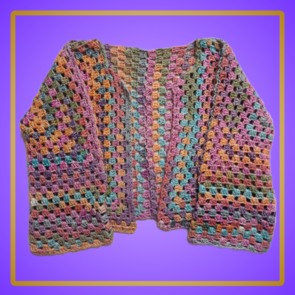 pastel rainbow hexagon cardigan