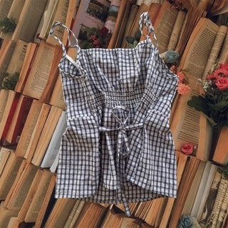 CANCER COLLECTION Brandy Melville Plaid Baybydoll Top