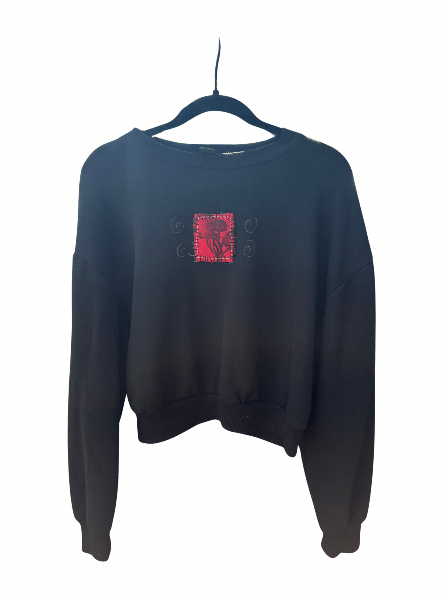 wild fable black cropped crewneck