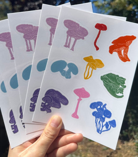 mushroom sticker sheet