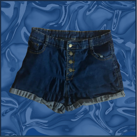 dark wash jean shorts