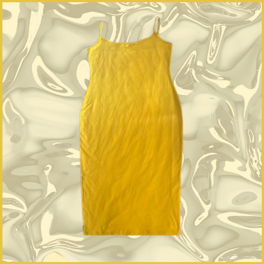 yellow spaghetti strap sun dress