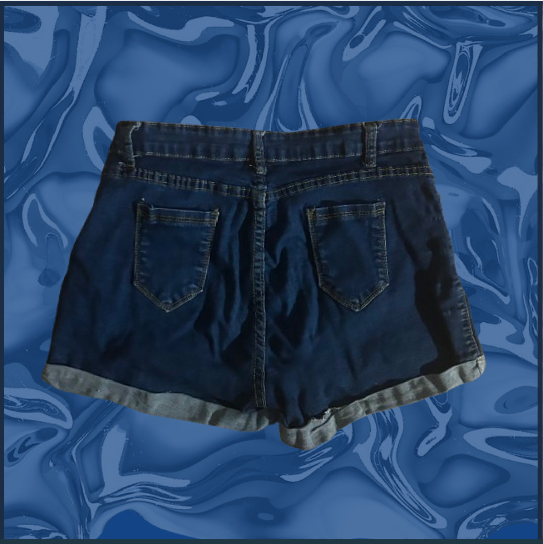 dark wash jean shorts