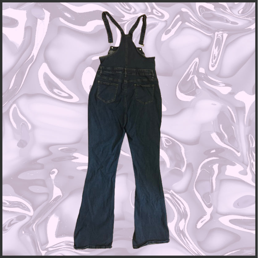 dark wash denim overalls