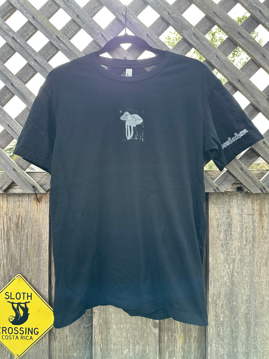 black american apparel short sleeve with mushroom