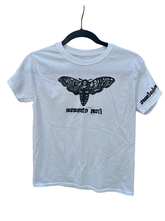 white hanes short sleeve with death moth