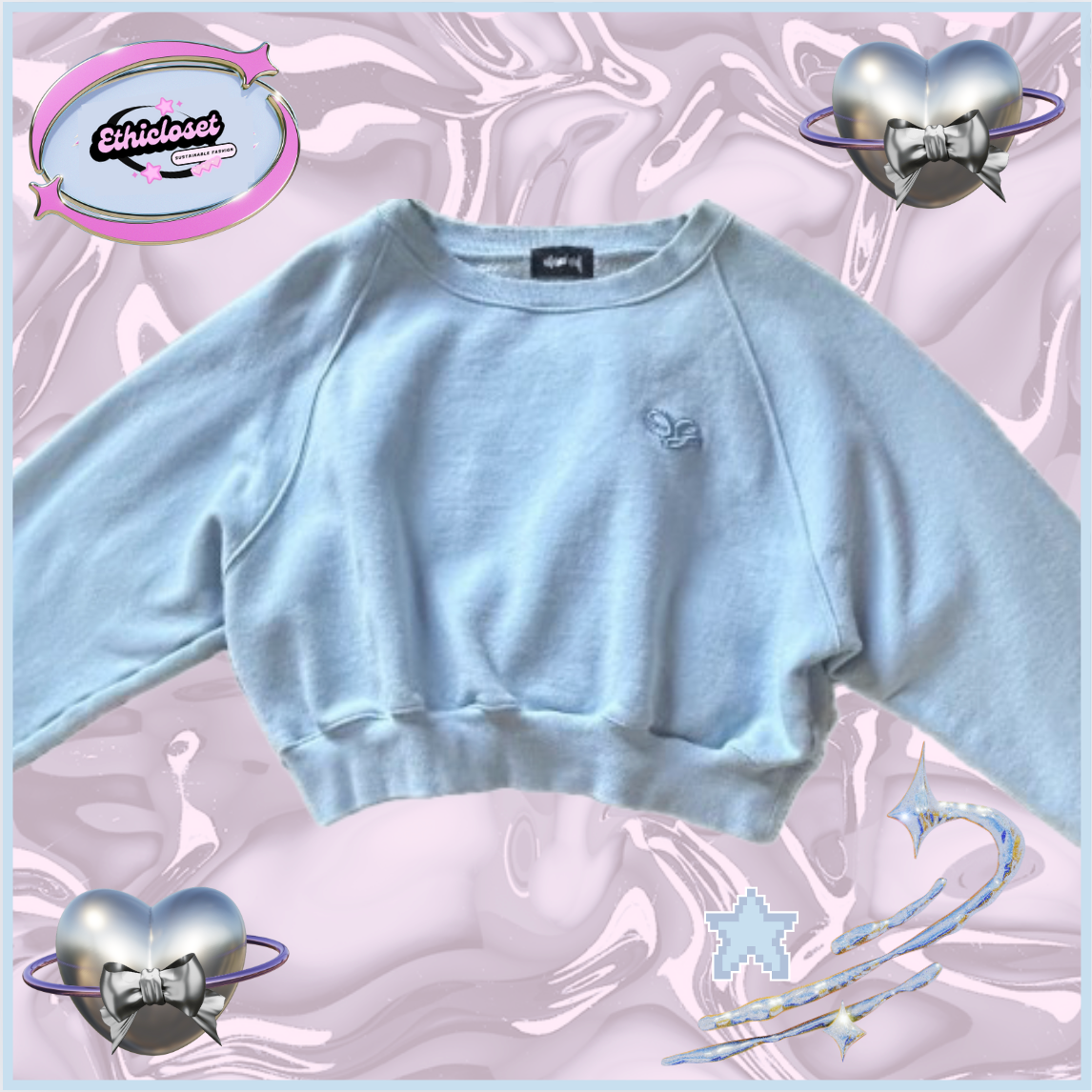 light blue cropped sweater/mini skirt set