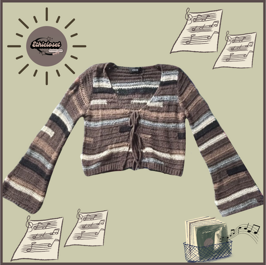 multicolored/brown soft knitted cardigan