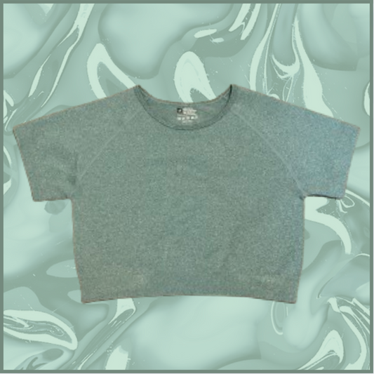 sage green casual/athletic crop top