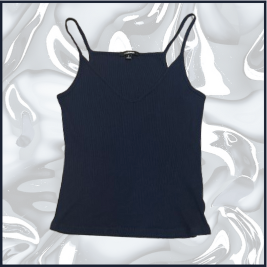 dark navy blue plain v-neck tank top