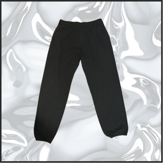 plain black cuffed joggers