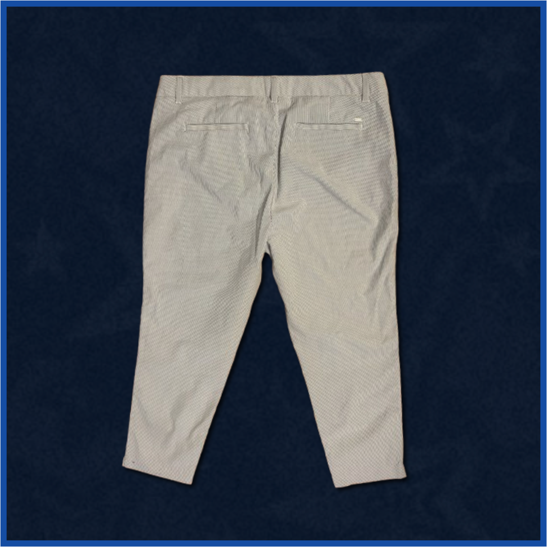 tommy hilfiger white and navy striped capri pants