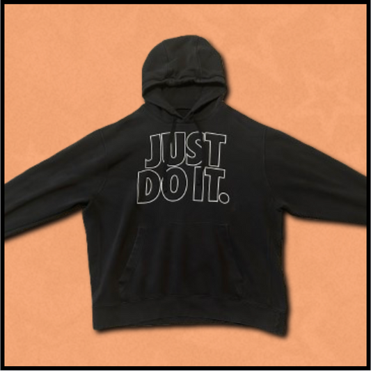 black "just do it" nike hoodie