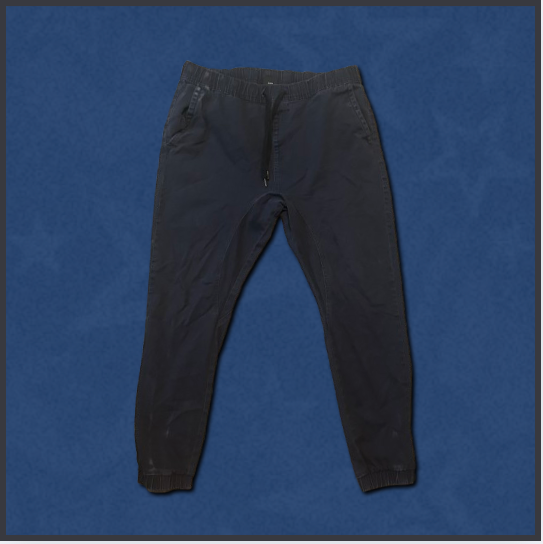 blue-ish black "WT02" joggers