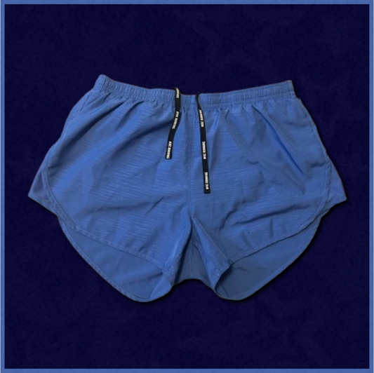 blue athletic nike running shorts