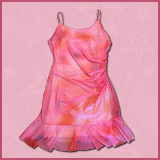 pink + orange smooth dress