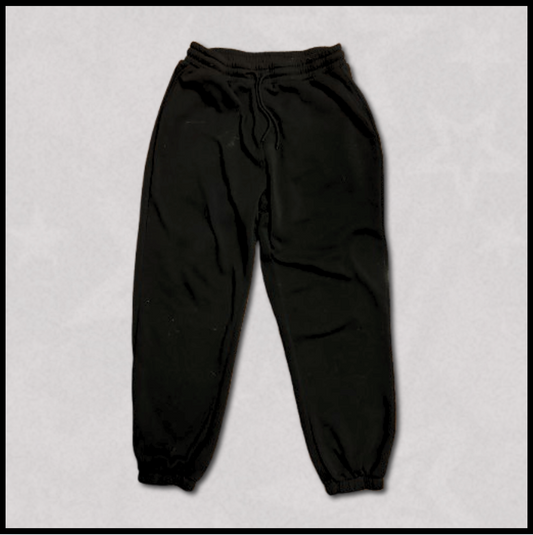 plain black cuffed joggers
